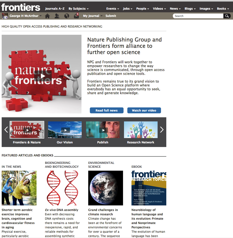 frontiers homepage